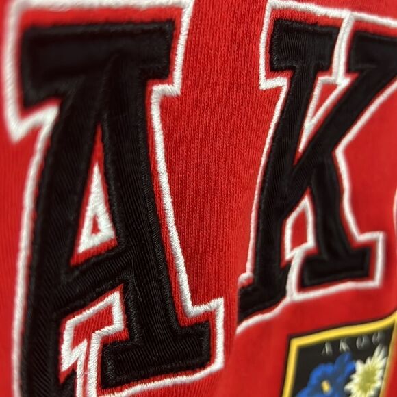 🔥🔥AKOO Brand Red Crew Neck Embroidered Sweater Crewneck Sweatshirt - Men Sz L - Picture 4 of 8